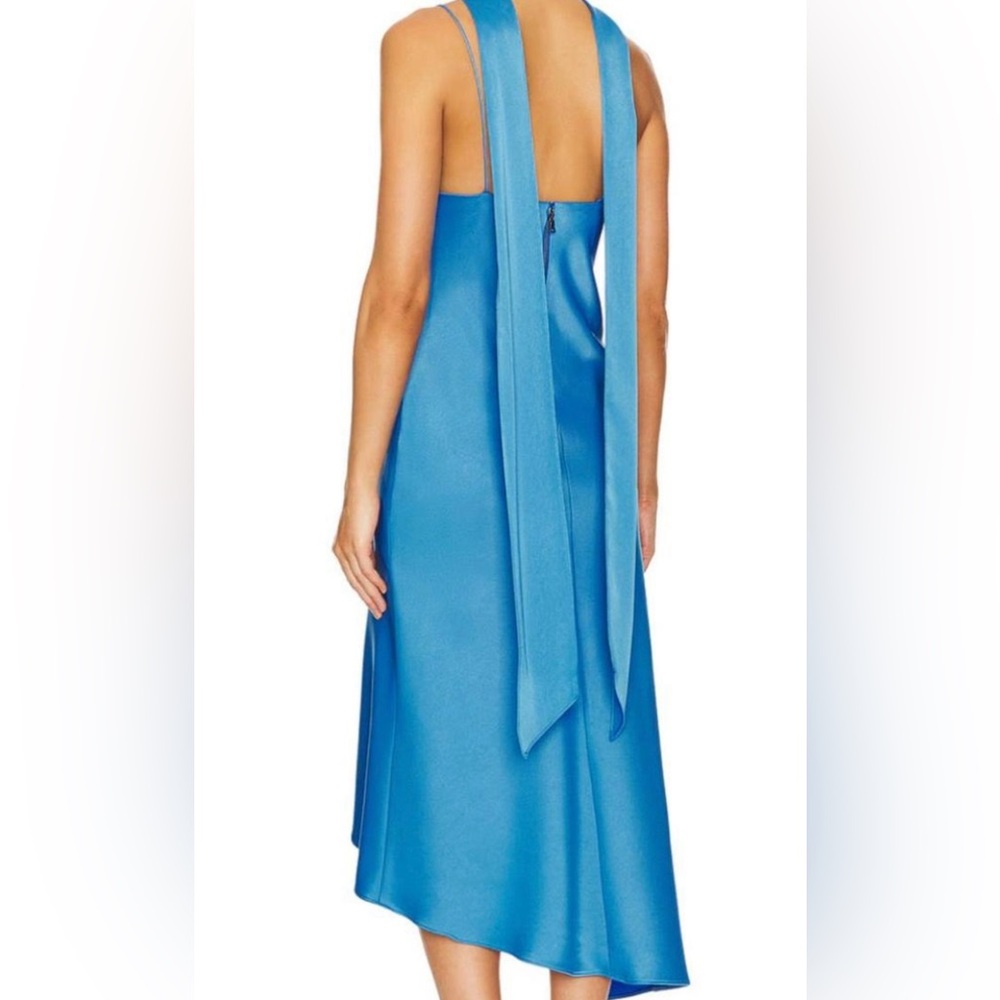 Alice + Olivia Royal Blue Asymmetrical Midi Dress size 0 - Picture 2 of 4